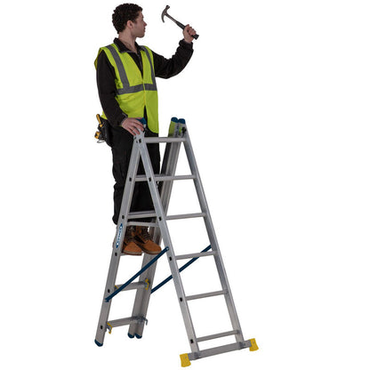 Werner Professional 3 Section Aluminium Extension Ladder - 2.45m