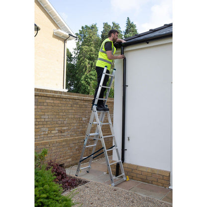 Werner Professional 3 Section Aluminium Extension Ladder - 2.45m