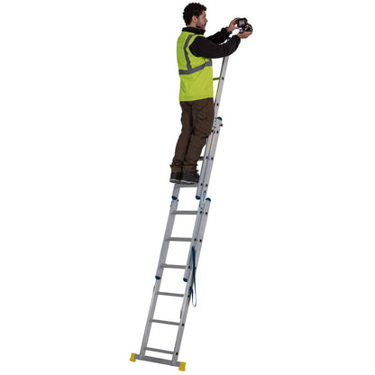 Werner Professional 3 Section Aluminium Extension Ladder - 2.45m