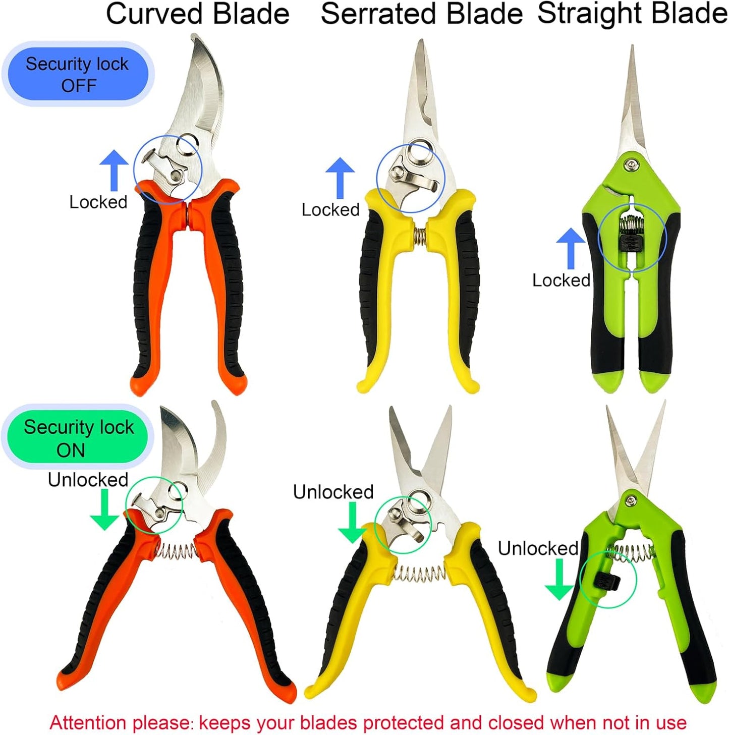 Professional Garden Pruning Shears Set with Protective Gloves – Heavy Duty Stainless Steel