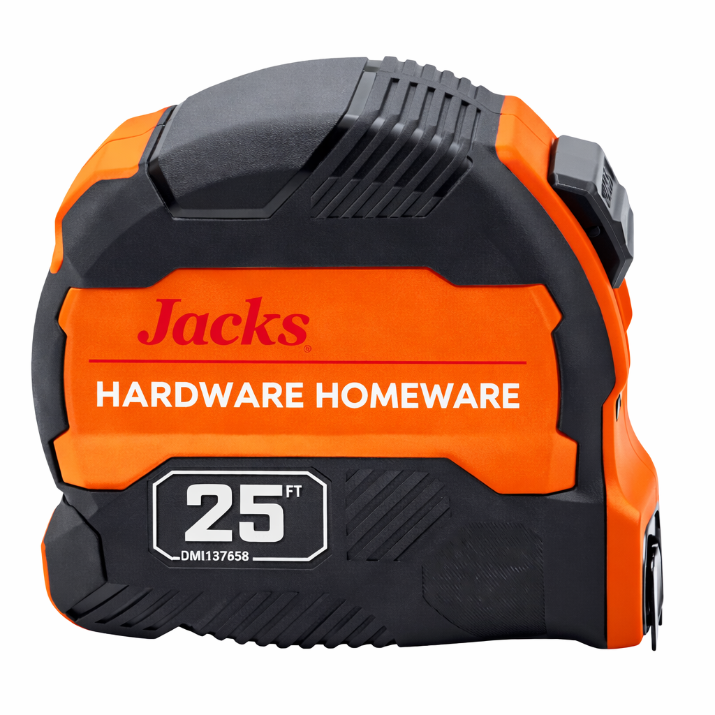Jacks Hardware Homeware 25ft Tape Measure – Heavy Duty Retractable Measuring Tape with Lock Function